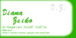 diana zsiko business card